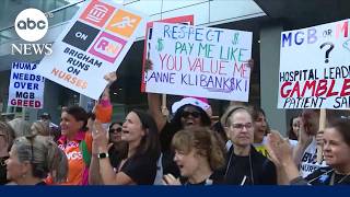 Nurses go on strike in Boston
