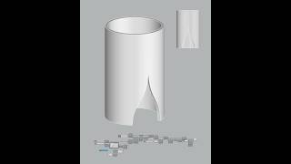 Cylindrical Shell Bezier Opening | Rhino Grasshopper