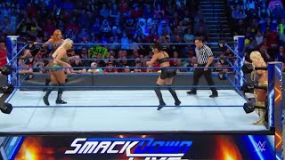 Becky Lynch & Charlotte Flair Vs Mandy Rose & Sonya Deville - WWE Smackdown Live 14/08/2018 Español