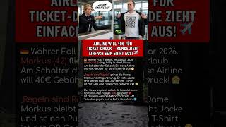 AIRLINE WILL 40€ FÜR TICKET-DRUCK — KUNDE ZIEHT EINFACH SEIN SHIRT AUS! ✈️