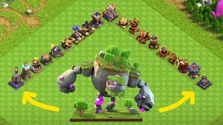 Mountain Golem Vs All Defense in COC Level 1 To Max Level