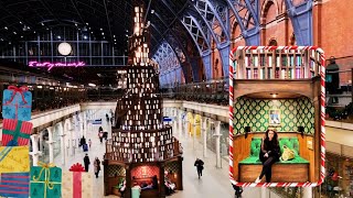The Christmas Tree Made Of Books At St. Pancras International Station