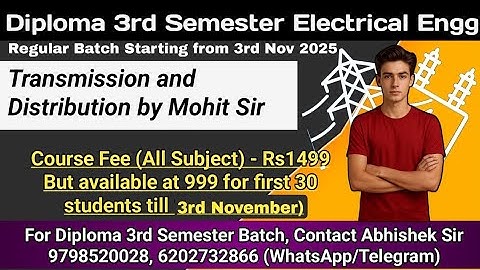 Transmission and Distribution || Diploma 3rd Semester || Electrical Engineering