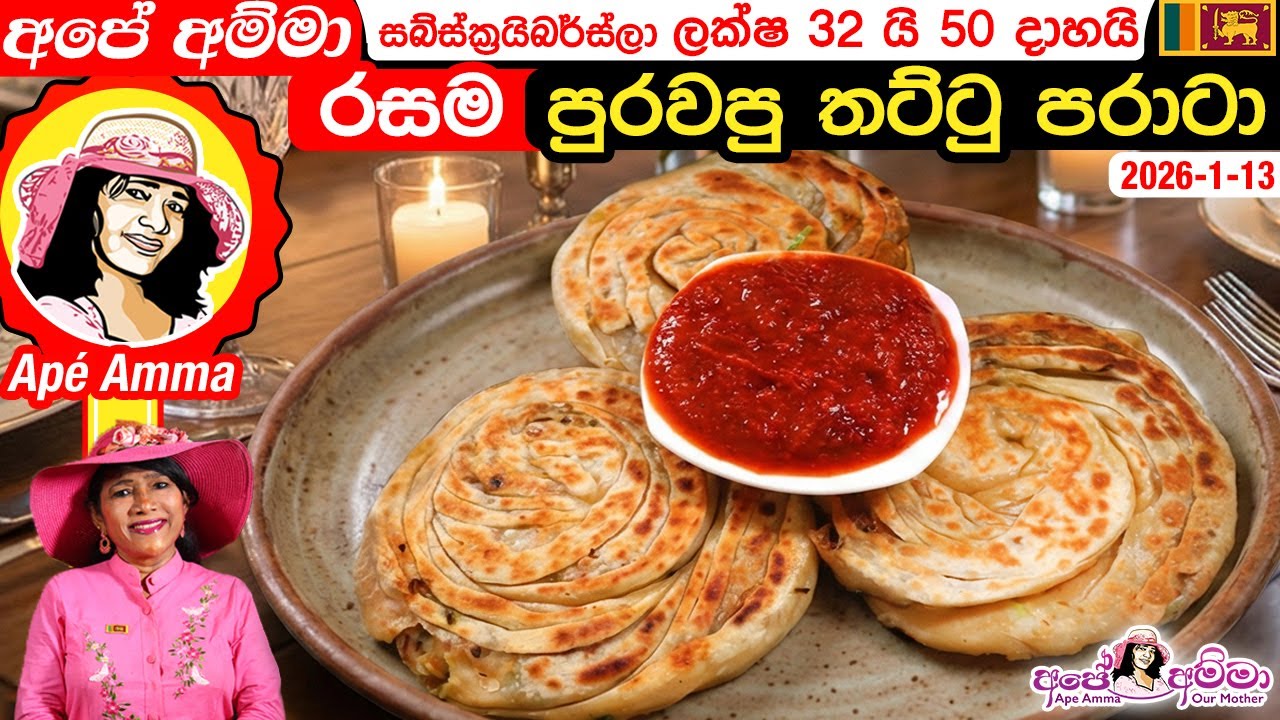 ✔ අපේ අම්මා හදන රසම පුරවපු පරාටා Layer Parata Spring Onion by Apé Amma