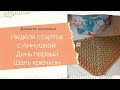 Неделя стартов с Аннушкой День 1 Шаль крючком из пряжи Флаверс