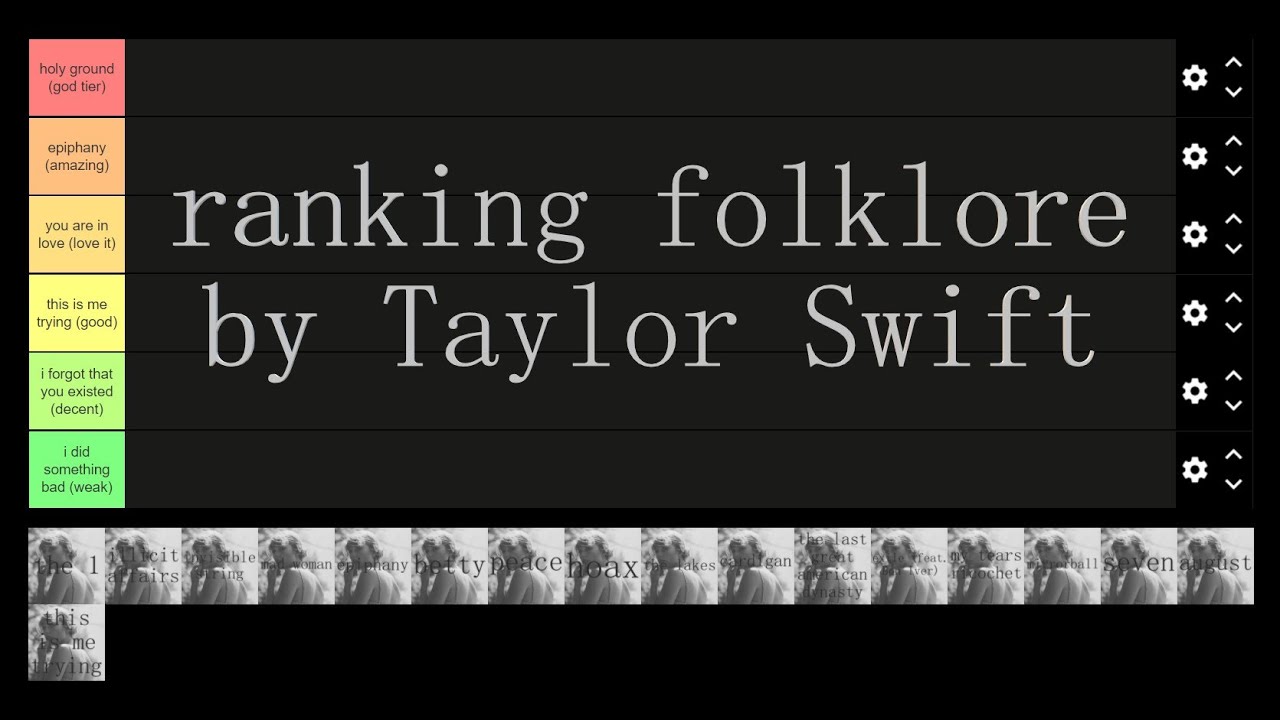 ranking folklore by Taylor Swift YouTube