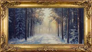 4K Gold Framed TV Art Screensaver with Music (2 Hours) | Winter Landscape Paintings screenshot 4