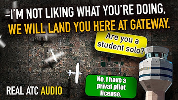 Tower Controller FORCED a pilot to land for dangerous behavior. Phoenix Gateway airport. REAL ATC