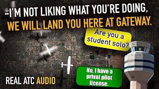 Tower Controller Forced A Pilot To Land For Dangerous Behavior. Phoenix Gateway Airport. Real Atc