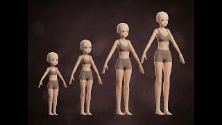 Stylized Female Base Mesh Pack (4 Proportions) - 3D Character Assets