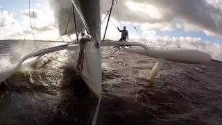 Catri 25 Hydrofoiling Trimaran Second Speed Test , Newcatri