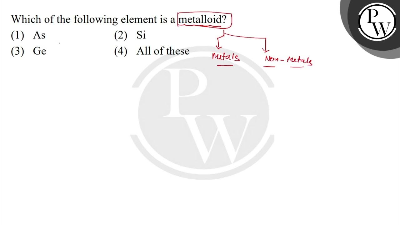Which of the following element is a metalloid?.... YouTube
