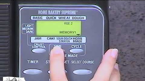 Zojirushi Bread Maker Programing