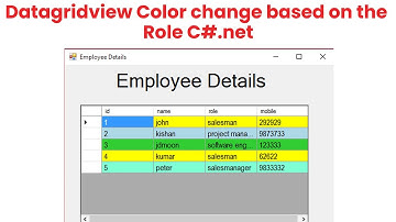 Datagridview Color change based on the role C#.net