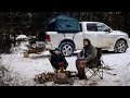 Truck Camping with Roof Top Tent - Winter Overnighter