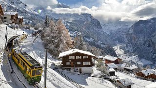 Wengen, Lauterbrunnen 4K  The Dream Village of Switzerland  Travel Vlog, Walking Tour, 4K Video