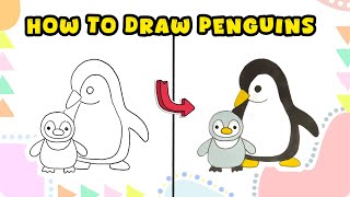 Comment dessiner des pingouins – Dessin d'animaux mignons étape par étape screenshot 2
