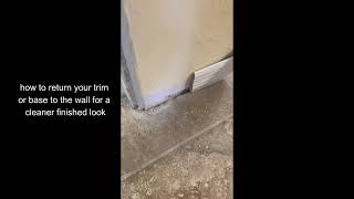 How to avoid unfinished trim endings. how to cut baseboard to finish to the wall.