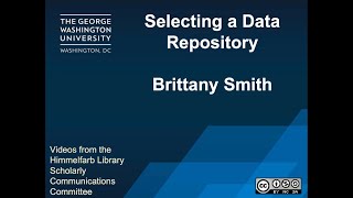 Selecting A Data Repository