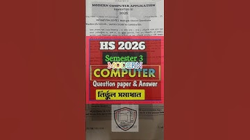 Sem 3 class12 computer application question paper solved 2026 ll HS computer application ll #video
