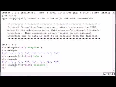 YouTube - Python Programming Tutorial - 13 - Slicing Lists.flv