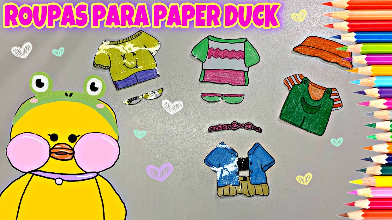 roupas para paper duck para imprimir