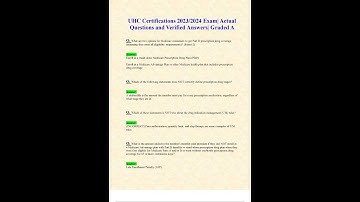 UHC Certifications 2023 2024 Exam Actual Questions and Verified Answers Graded A