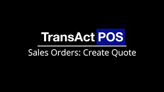 Sales Orders: Quote Creation