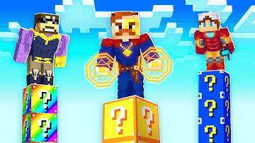 Superhero Lucky Blocks In Minecraft Pillars