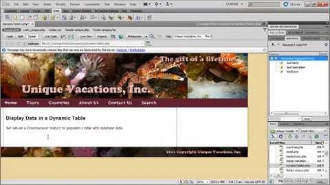 Dreamweaver Creating a data driven website tutorial full