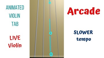 ARCADE 🎯 by Duncan Laurence – LIVE Violin Tutorial & Animated Violin TAB | SLOWER Tempo