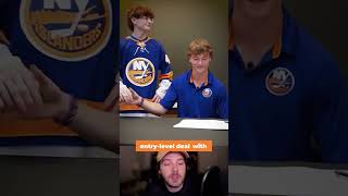 Matthew Schaefer Throws First Pitch After Signing Entry-Level Contract ⚾🏒 #hockey