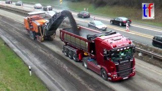 Wirtgen W 250's Cold Millings @ Work / B 14 Abfräsen, WaiblingenNord 11.03.2016.