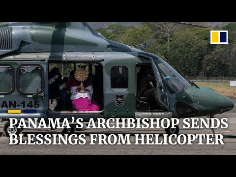 Coronavirus: Panama’s archbishop delivers Palm Sunday blessings from helicopter amid pandemic