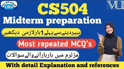 CS504 midterm preparation 2025||mooaz and waqar file MCQ