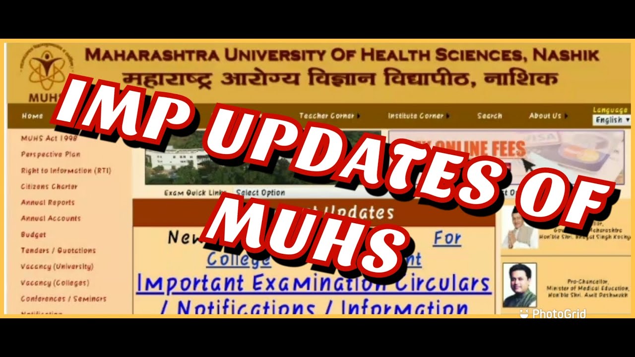 IMP CIRCULAR FOR MUHS WINTER EXAM 2020