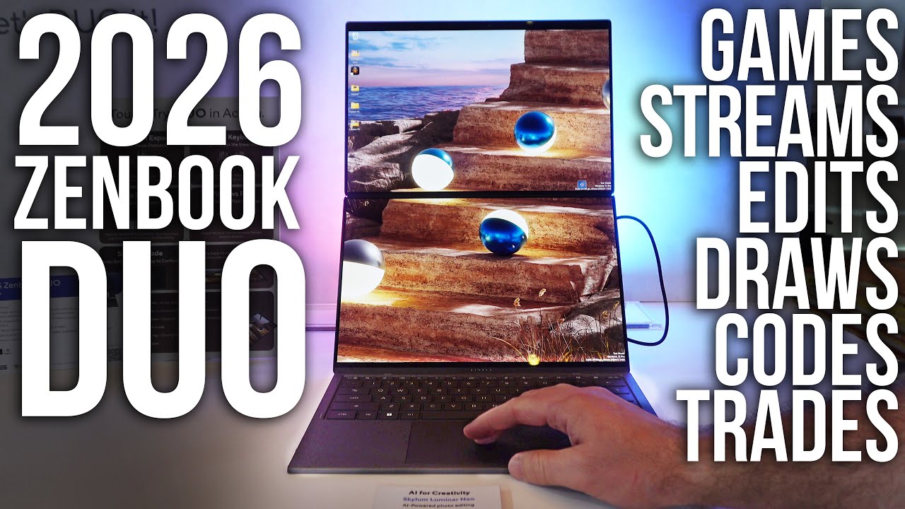 Zenbook Duo 2026 — ультрапортативный ноутбук с двумя экранами, который делает всё в одном устройс...