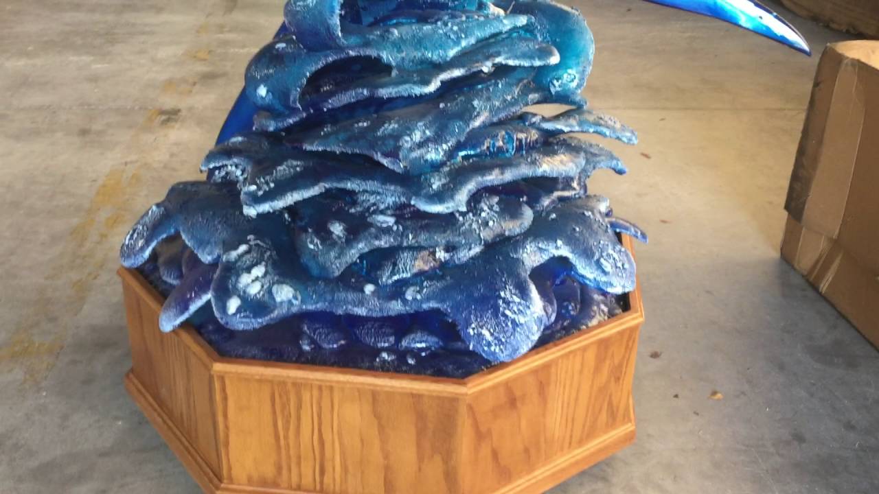 Blue Marlin Wave Mount - Gray Taxidermy Fishmounts, Custom fish reproductions