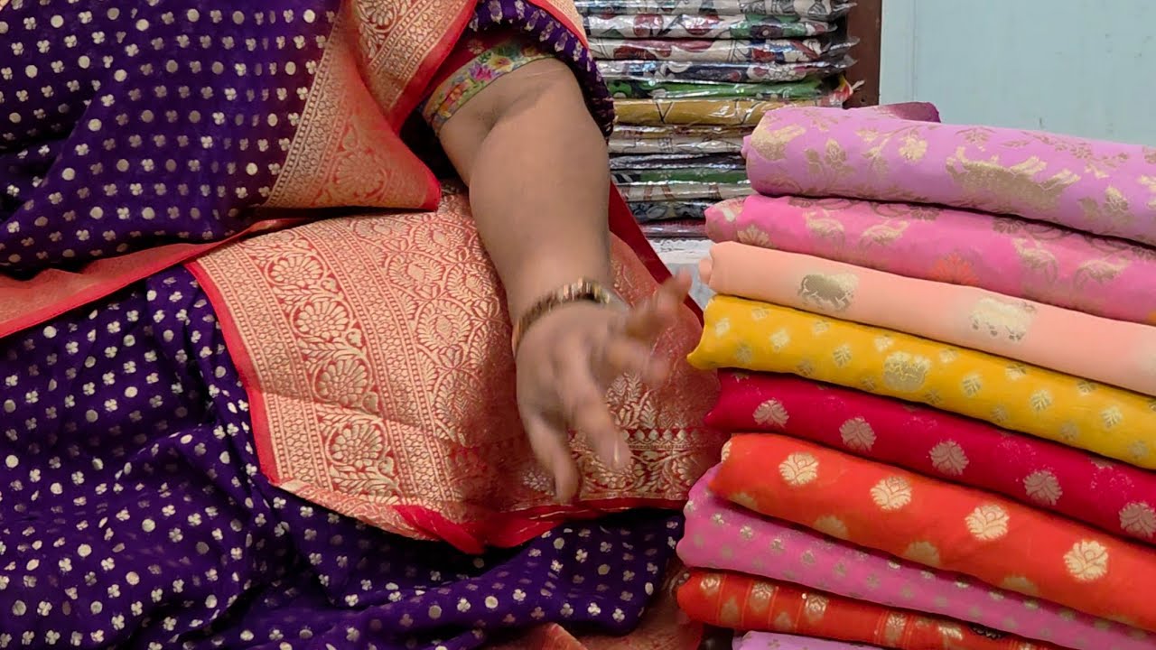 Pure banaras khaddi georgette sarees 7995211334 