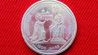 GERMANY SILVER 10 MARK 2000 - 1200th Anniversary Founding of the Church in Aachen by Charlemagne