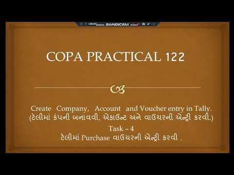 practical 122 task 4 Purchase Voucher entry in Tally.