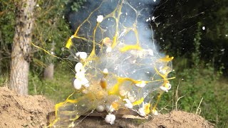 Cool egg explosion - Super egg burst in slow motion.