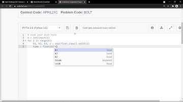 WORLD RECORD || BOLT || APRIL LONG CHALLENGE 2021 || PYTHON || CODE SOLUTION