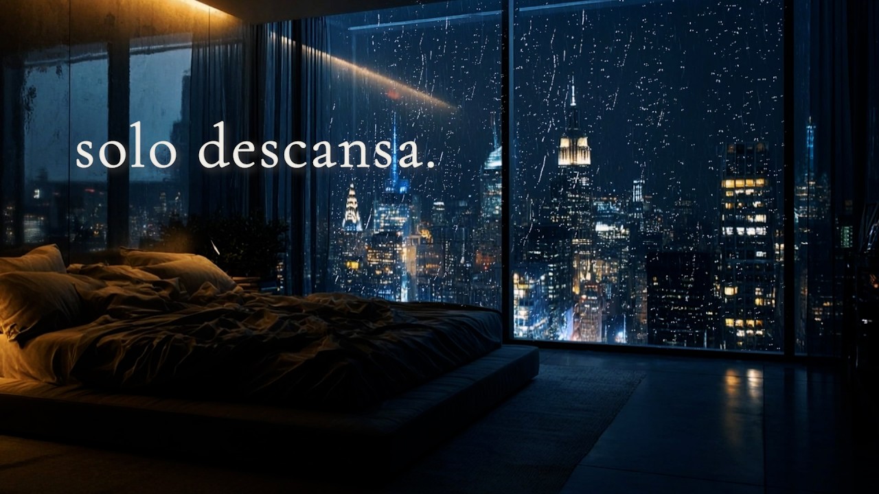 nueva york bajo la lluvia. solo descansa.