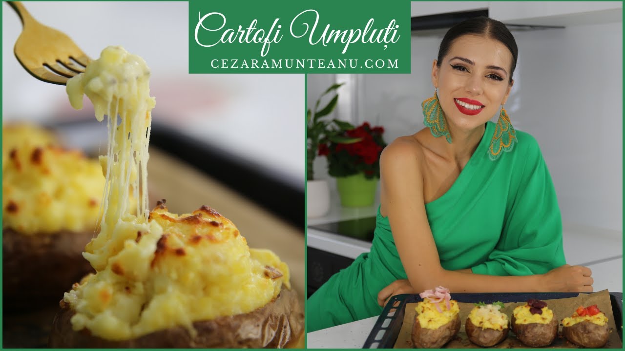 Cartofi umpluți la cuptor (Bărcuțe de cartofi)