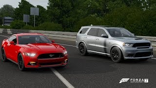 Hello everyone and welcome back to the series of forza drag races,
today we have a requested race an suv sports car, both from american
man...