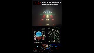 London (LHR) | automatic landing in fog on runway 27R | Airbus A320 | the last minute | #shorts