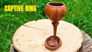 Woodturning Magic: Turning an Oak Goblet with a Captive Ring
