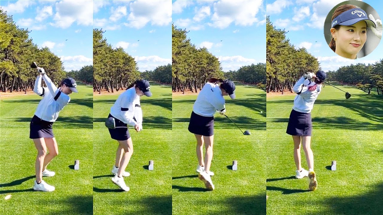 Kanako Aoki 青木香奈子 プロゴルファー DRIVER SHOT SLOW MOTION
