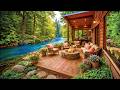 Relaxing Campfire by the Lakeside Cabin 🌺 Timeless Water and Forest Ambience